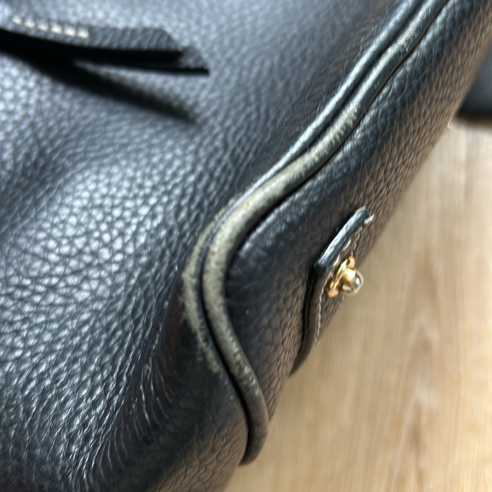 Dooney & Bourke Crescent Women's Brown Shoulder Black Pebble Grain Leather Tote - Picture 12 of 16